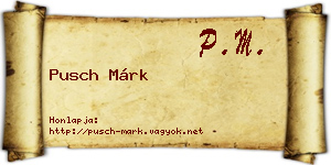 Pusch Márk névjegykártya
